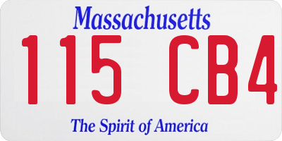 MA license plate 115CB4