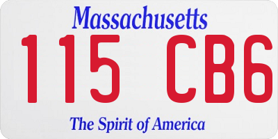 MA license plate 115CB6