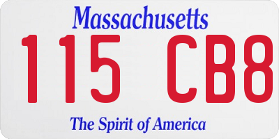 MA license plate 115CB8
