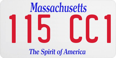 MA license plate 115CC1
