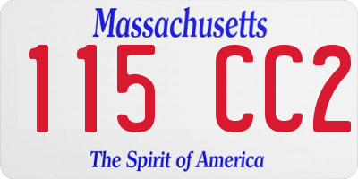MA license plate 115CC2