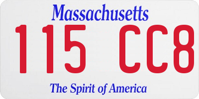 MA license plate 115CC8