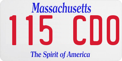MA license plate 115CD0