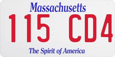 MA license plate 115CD4