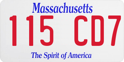 MA license plate 115CD7