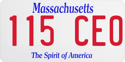 MA license plate 115CE0