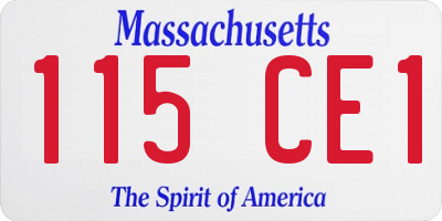 MA license plate 115CE1