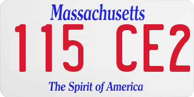MA license plate 115CE2