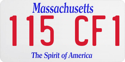 MA license plate 115CF1