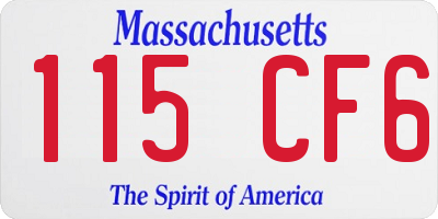 MA license plate 115CF6