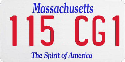 MA license plate 115CG1