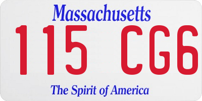 MA license plate 115CG6