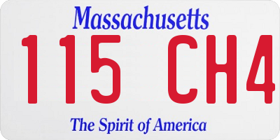 MA license plate 115CH4