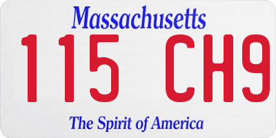 MA license plate 115CH9