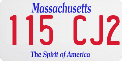 MA license plate 115CJ2