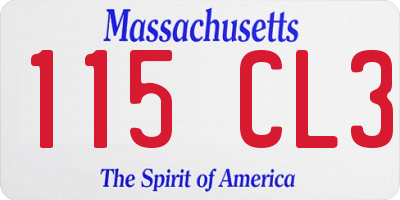 MA license plate 115CL3