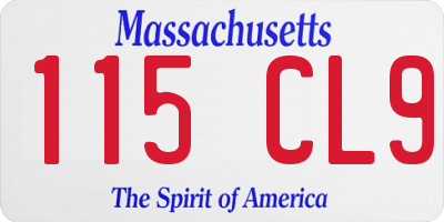 MA license plate 115CL9
