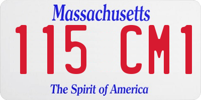MA license plate 115CM1