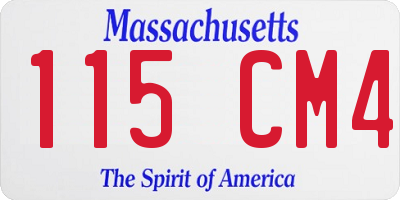 MA license plate 115CM4