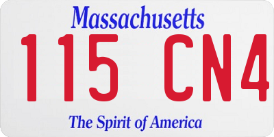 MA license plate 115CN4