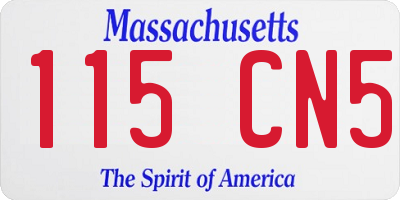 MA license plate 115CN5