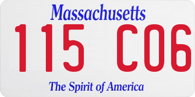 MA license plate 115CO6