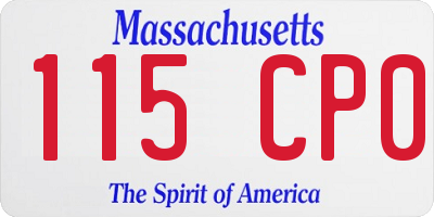 MA license plate 115CP0