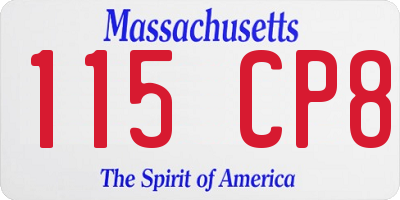 MA license plate 115CP8
