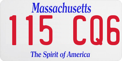 MA license plate 115CQ6