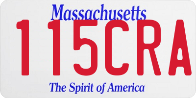 MA license plate 115CRA