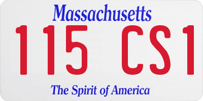 MA license plate 115CS1