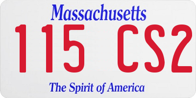 MA license plate 115CS2