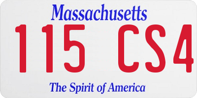 MA license plate 115CS4
