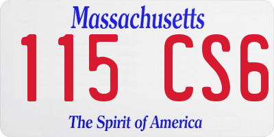 MA license plate 115CS6