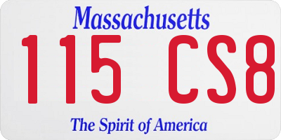 MA license plate 115CS8