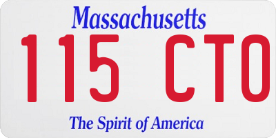 MA license plate 115CT0
