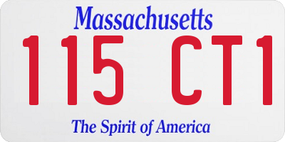 MA license plate 115CT1