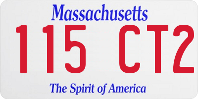 MA license plate 115CT2