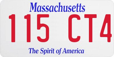 MA license plate 115CT4