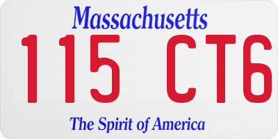 MA license plate 115CT6