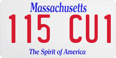 MA license plate 115CU1