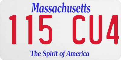MA license plate 115CU4