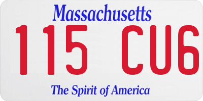 MA license plate 115CU6