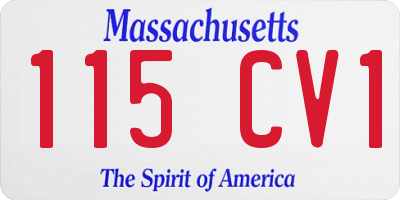 MA license plate 115CV1