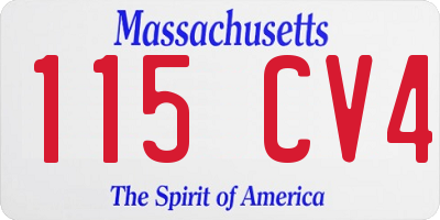 MA license plate 115CV4
