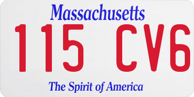MA license plate 115CV6
