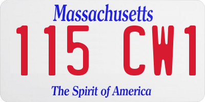 MA license plate 115CW1