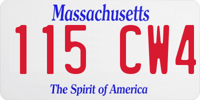 MA license plate 115CW4