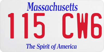 MA license plate 115CW6