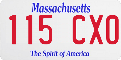MA license plate 115CX0